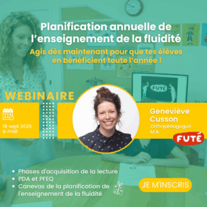 WEBINAIRE Planification annuelle de la fluidité en lecture au primaire